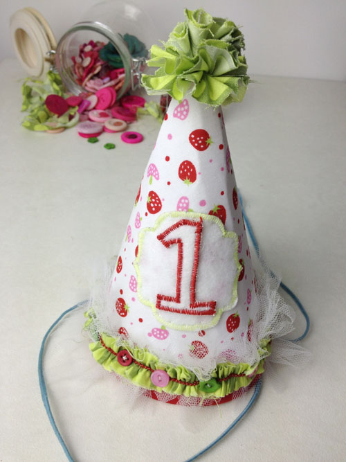 Handmade Fabric Birthday Party Hat (Photo Prop)